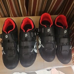 Peloton Black and Red Athletic Shoes Sporty Design Two Pair.